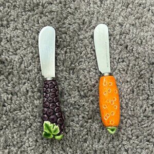 Vintage Knobler Charcuterie Spreaders For Cheese Ceramic Stainless Japan